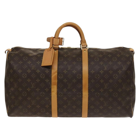 Louis Vuitton Keepall 55, Brown, Canvas, travel