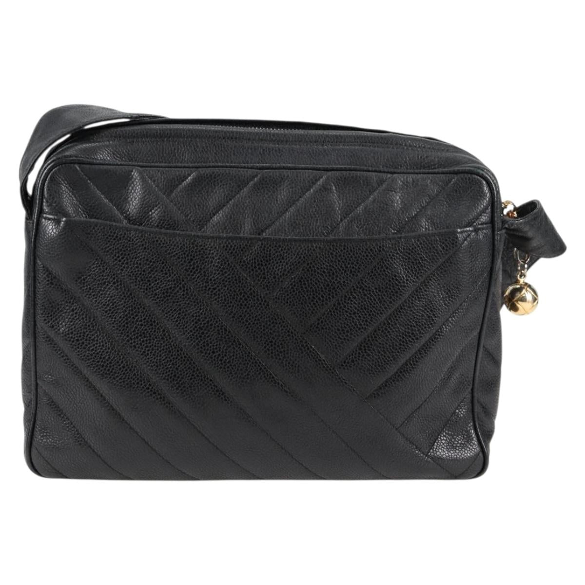 Chanel Camera, Black, Leather, shoulder