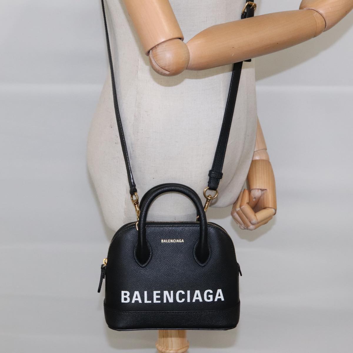 Balenciaga Ville, Black, Leather, handbag