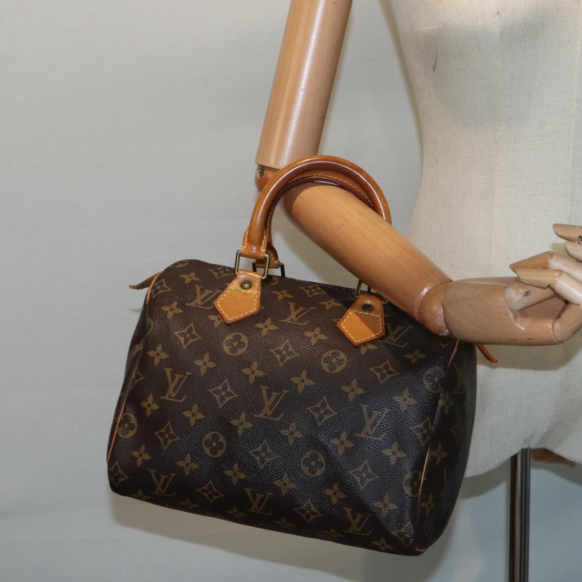 Louis Vuitton Speedy 25, Brown, Canvas, handbag