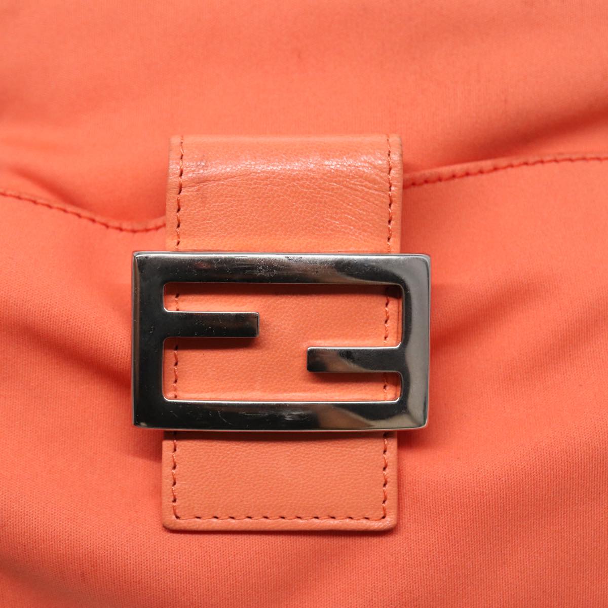 Fendi Mamma Baguette, Orange, Canvas, shoulder