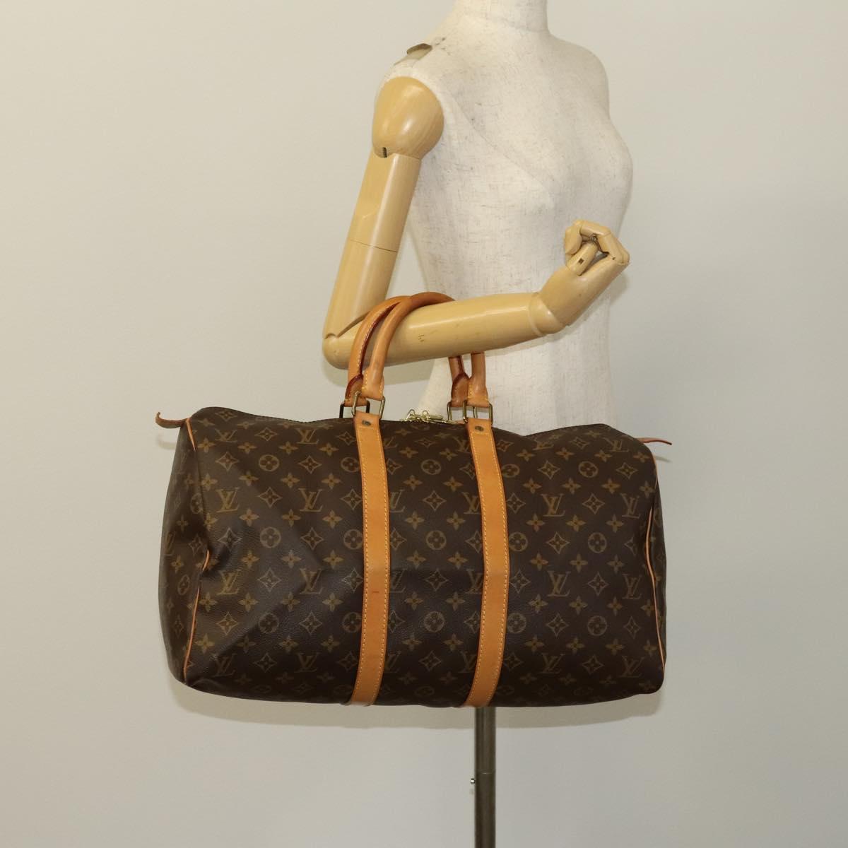 Louis Vuitton Keepall 45, Brown, Canvas, travel