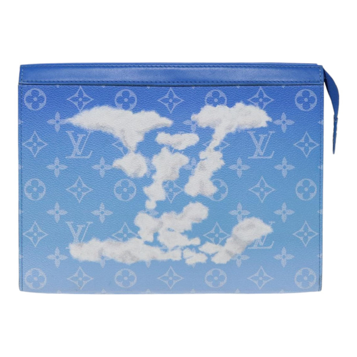 Louis Vuitton Pochette voyage, Blue, Canvas, clutch