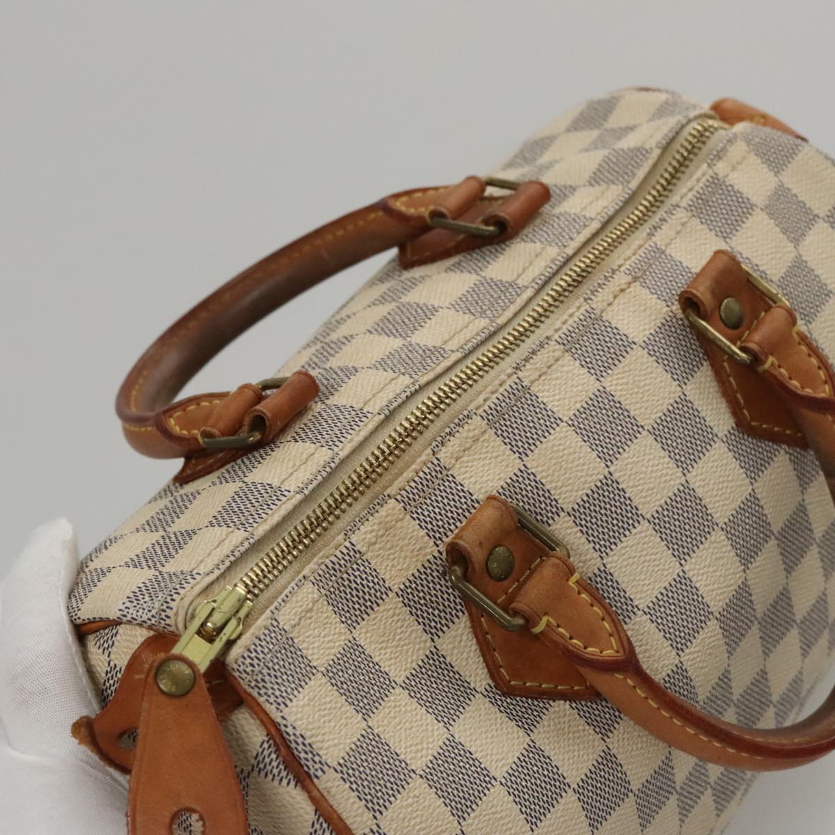 Louis Vuitton Speedy 25, White, Canvas, handbag