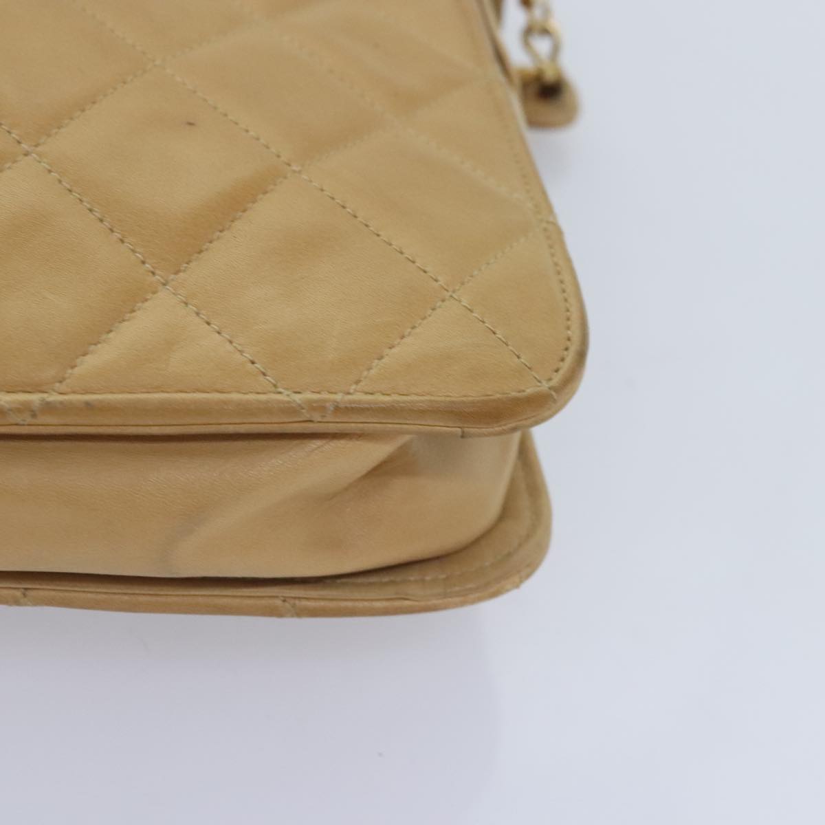 Chanel Camera, Beige, Leather, shoulder