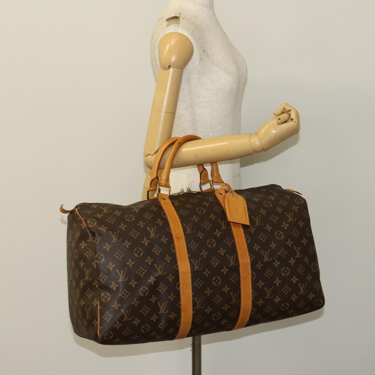 Louis Vuitton Keepall 50, Brown, Canvas, travel