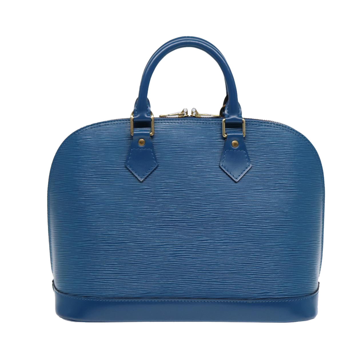 Louis Vuitton Alma, Blue, Leather, handbag