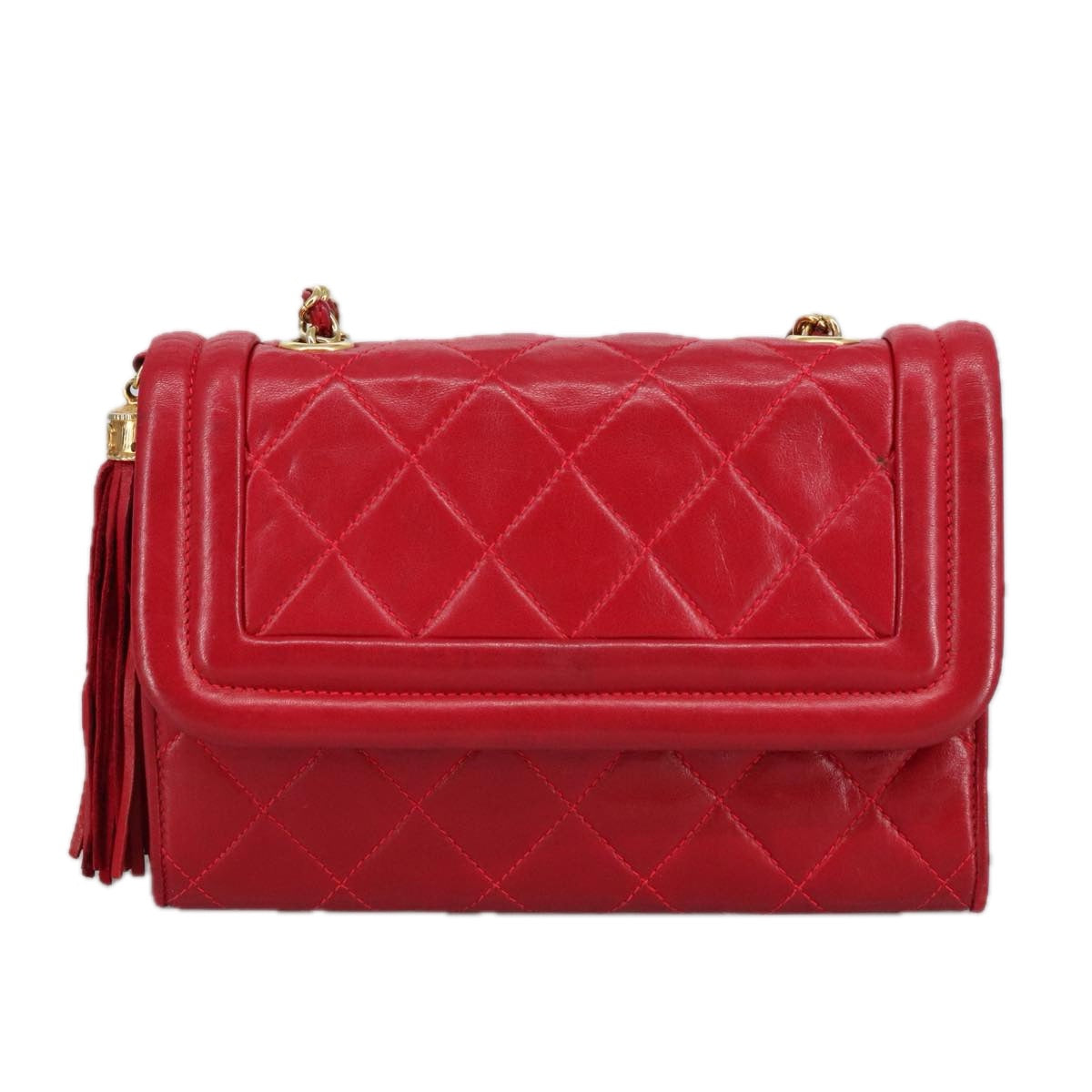 Chanel Cc, Red, Calfskin, shoulder