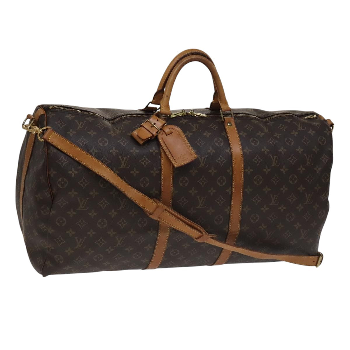 Louis Vuitton Keepall Bandoulière 60, Brown, Canvas, travel