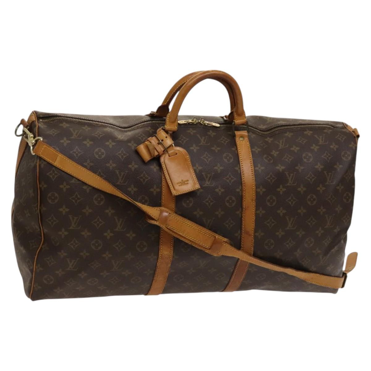 Louis Vuitton Keepall Bandoulière 60, Brown, Canvas, travel