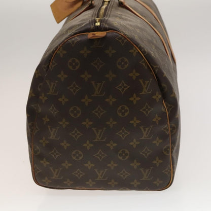 Louis Vuitton Keepall 55, Brown, "CANVAS, LEATHER", travel