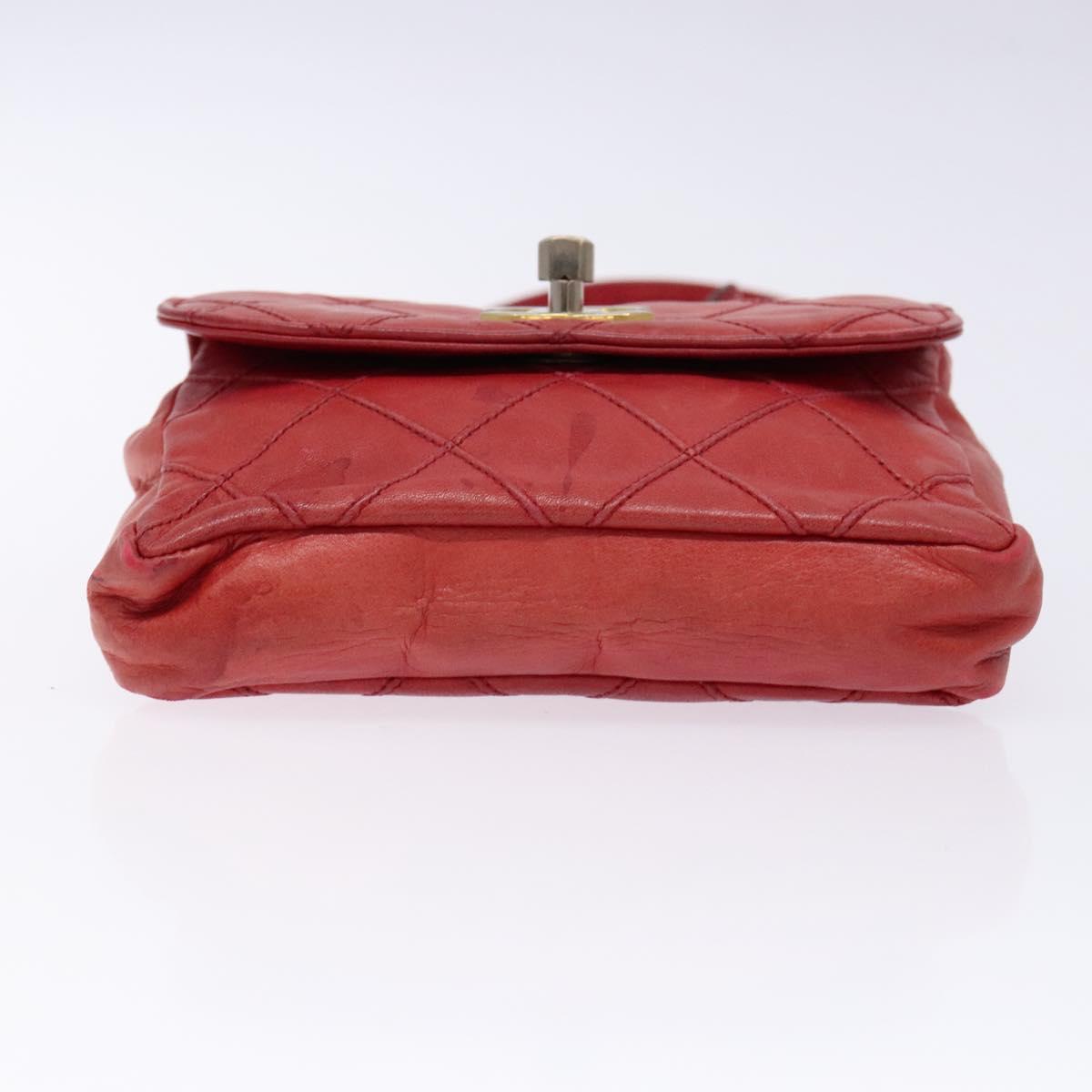 Chanel Bag belt, Red, Leather, clutch