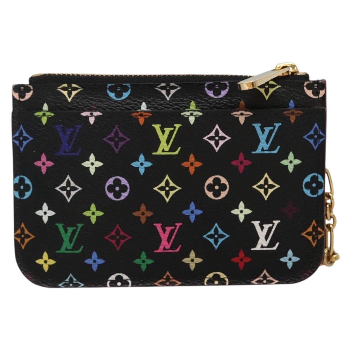 Louis Vuitton Pochette Clés, Black, Canvas, wallet