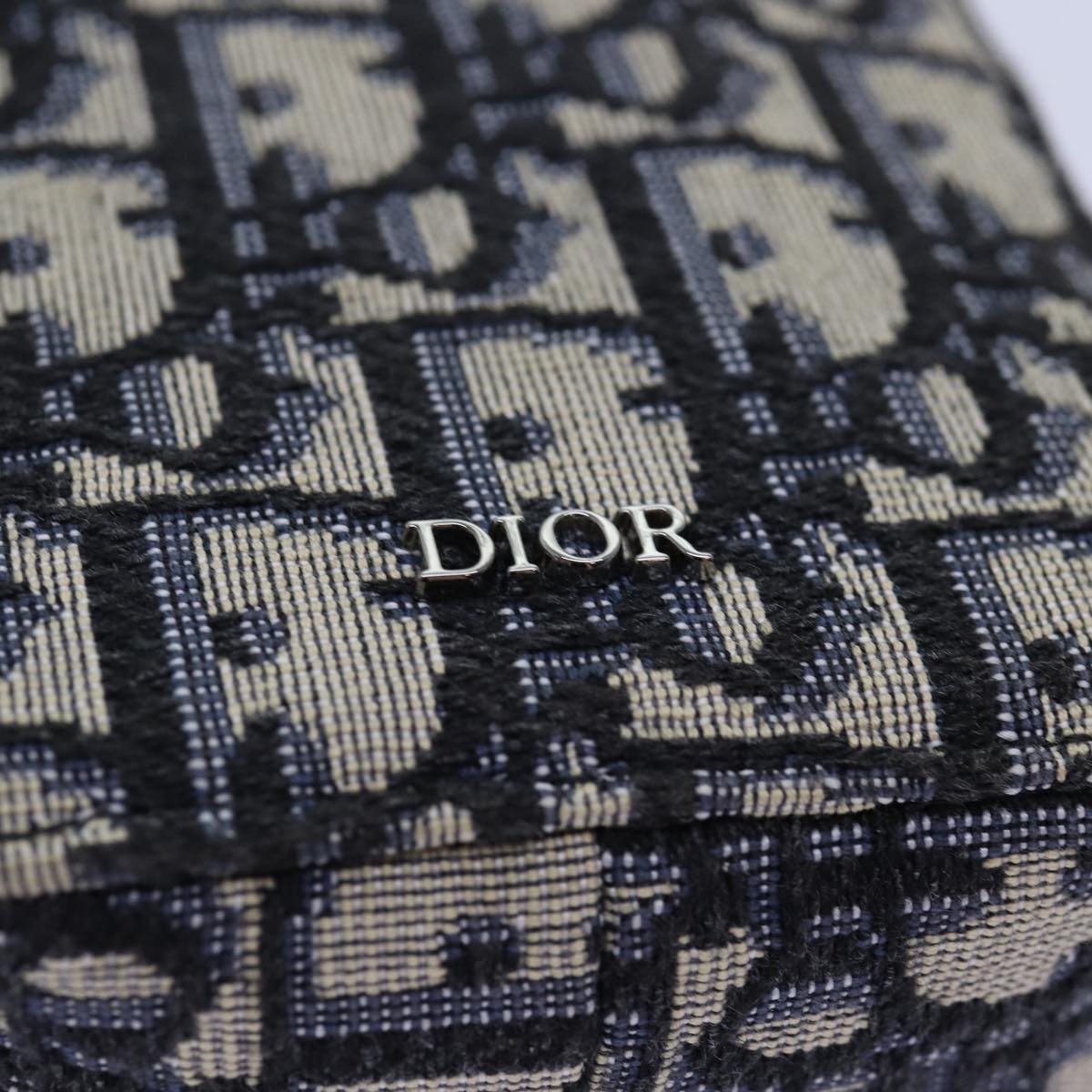 Dior Oblique, Navy, Canvas, clutch