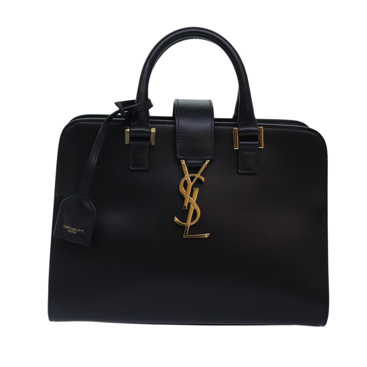 Saint Laurent Baby Cabas, Black, Leather, handbag