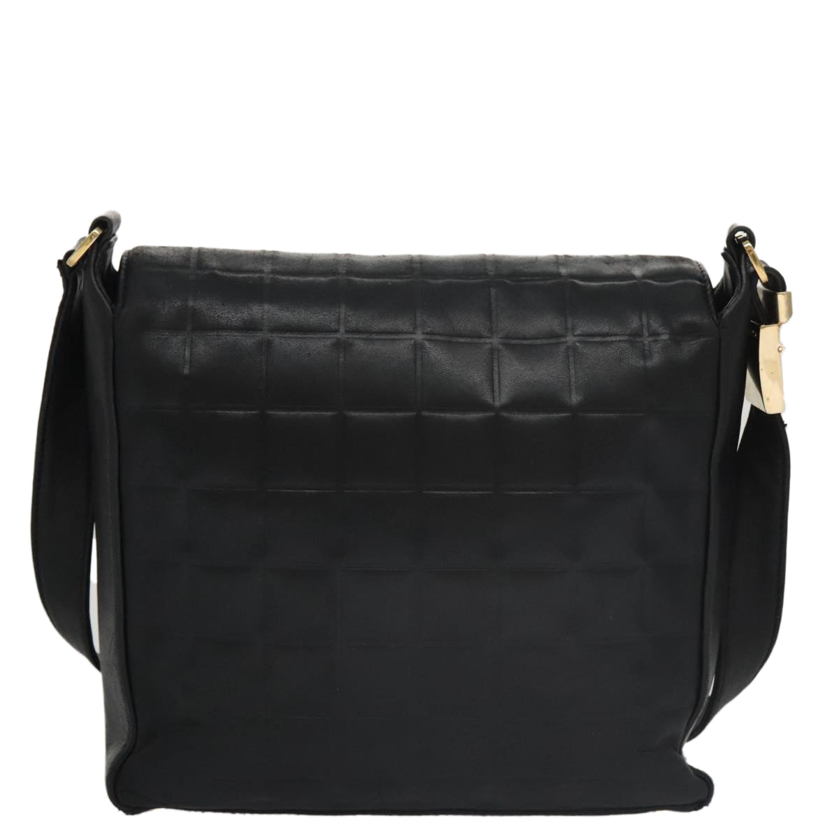 Chanel Chocolate bar, Black, Calfskin, shoulder