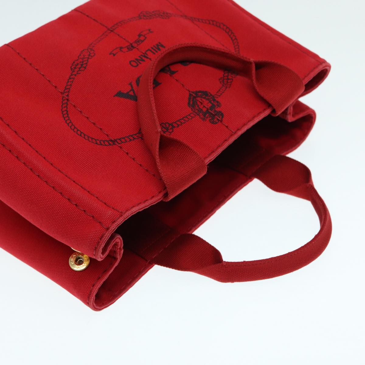 Prada Canapa, Red, Canvas, handbag