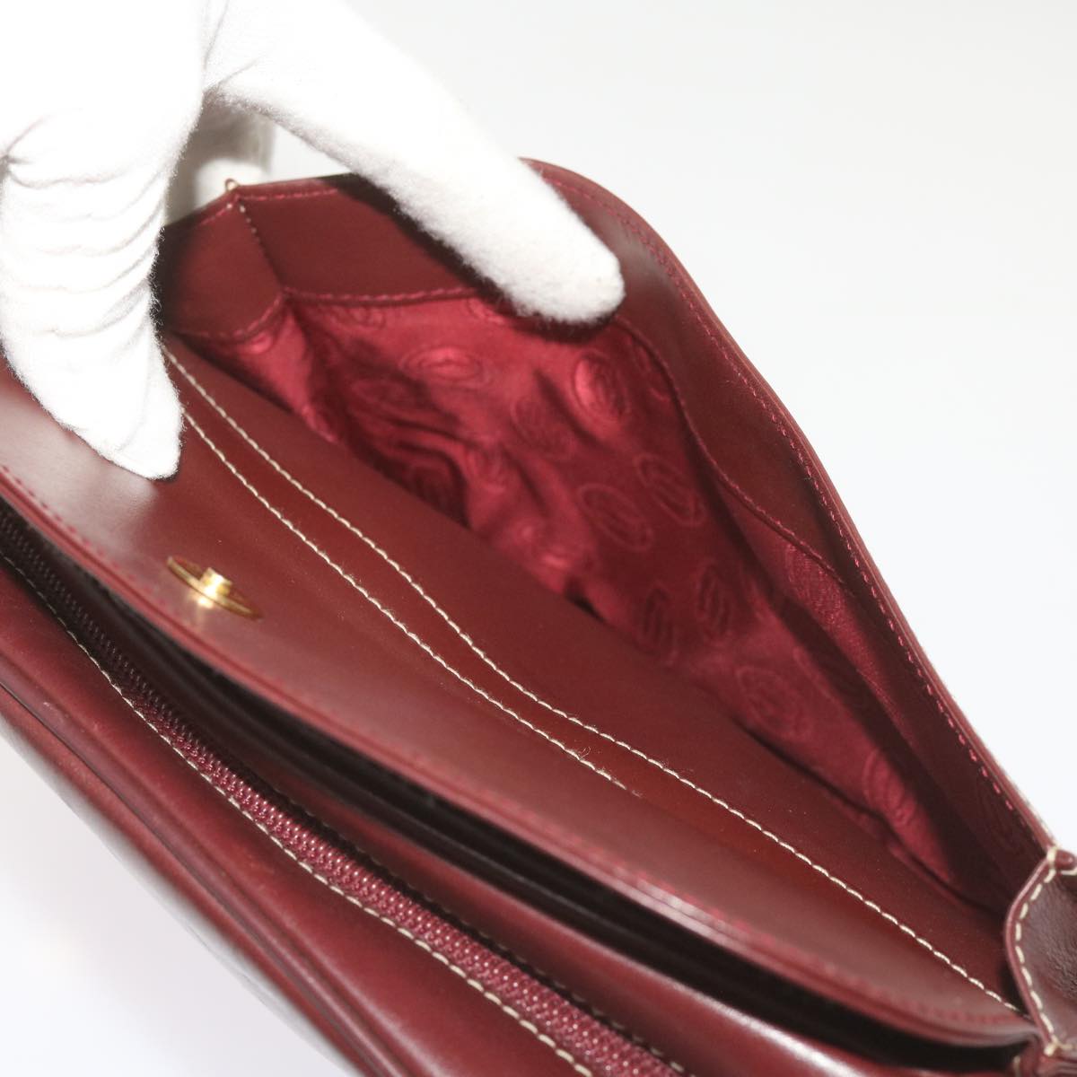 Cartier Must de Cartier, Burgundy, Leather, shoulder