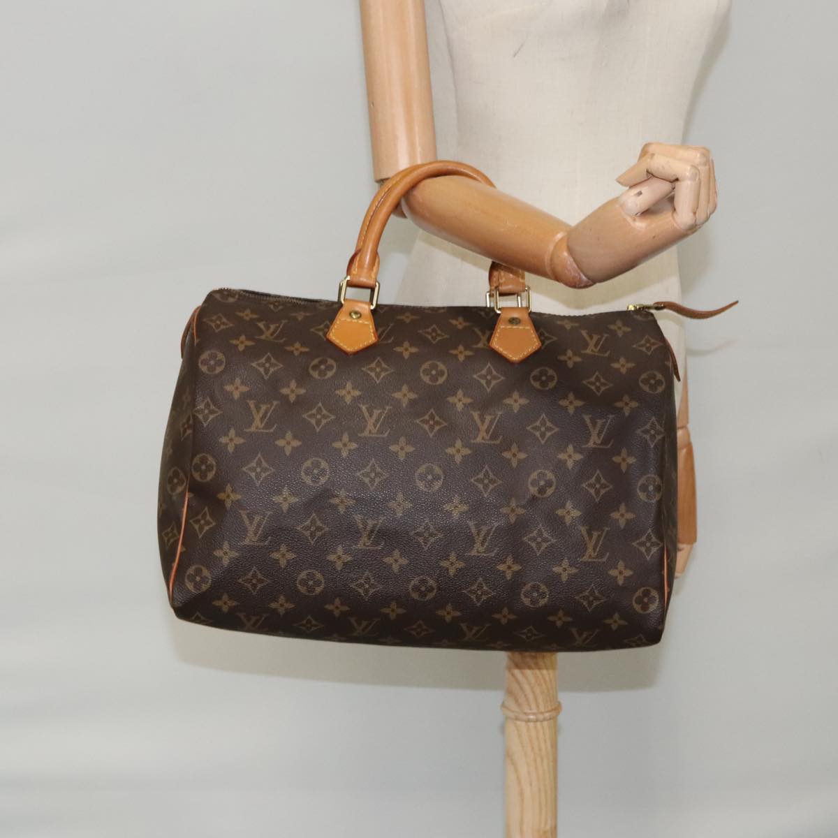 Louis Vuitton Speedy 35, Brown, Canvas, handbag