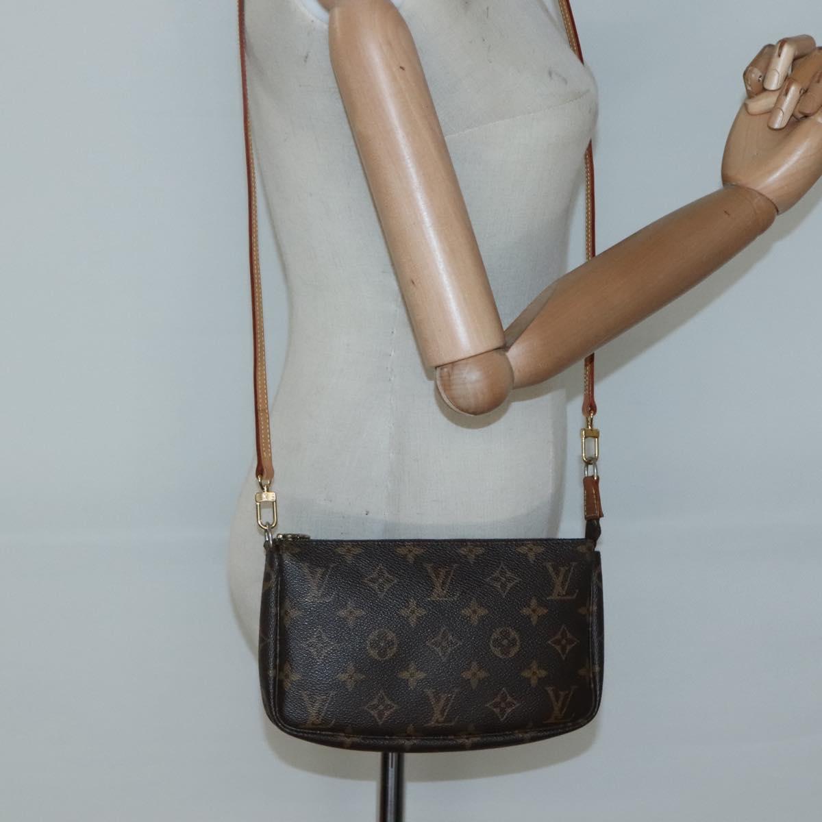Louis Vuitton Pochette Accessoire, Brown, Canvas, clutch