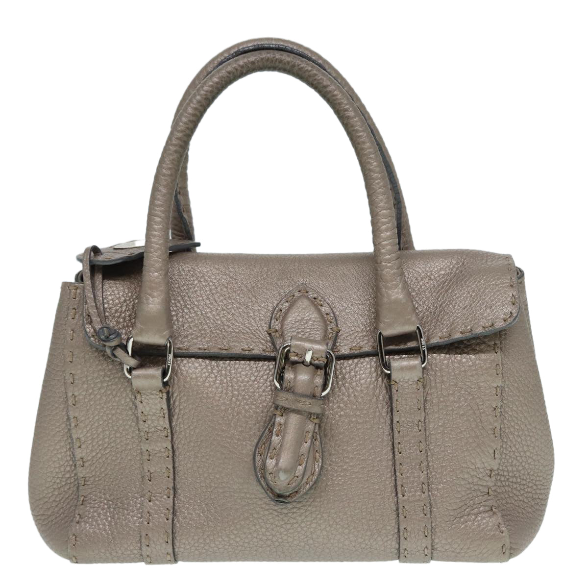 Fendi Selleria, Grey, Leather, handbag