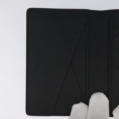 Louis Vuitton Pocket Organizer, Black, Canvas, wallet
