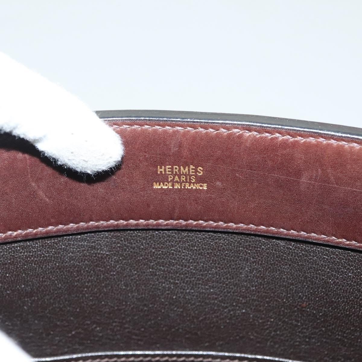 Hermès, Brown, Leather, shoulder