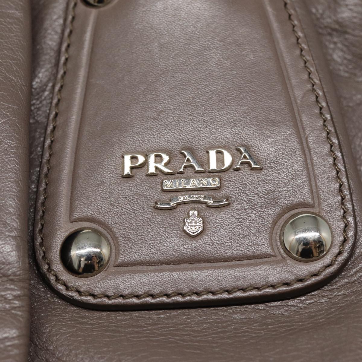 Prada, Grey, Leather, handbag