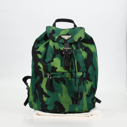 Prada, Green, NYLON, backpack