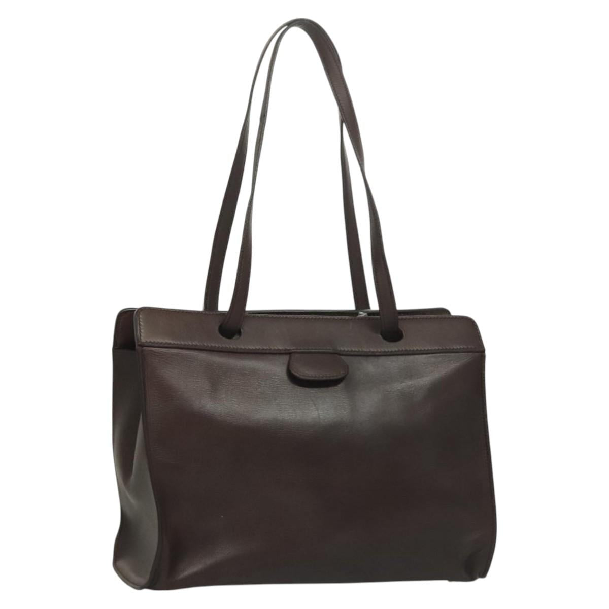 Hermès, Brown, Leather, shoulder