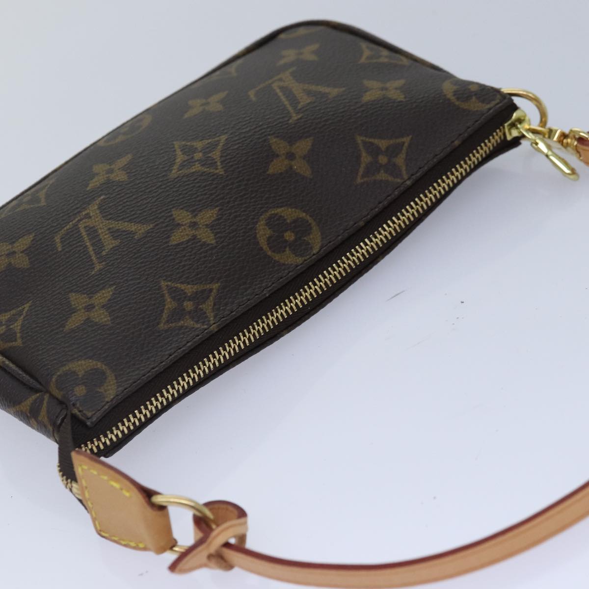 Louis Vuitton Pochette Accessoire, Brown, Canvas, clutch