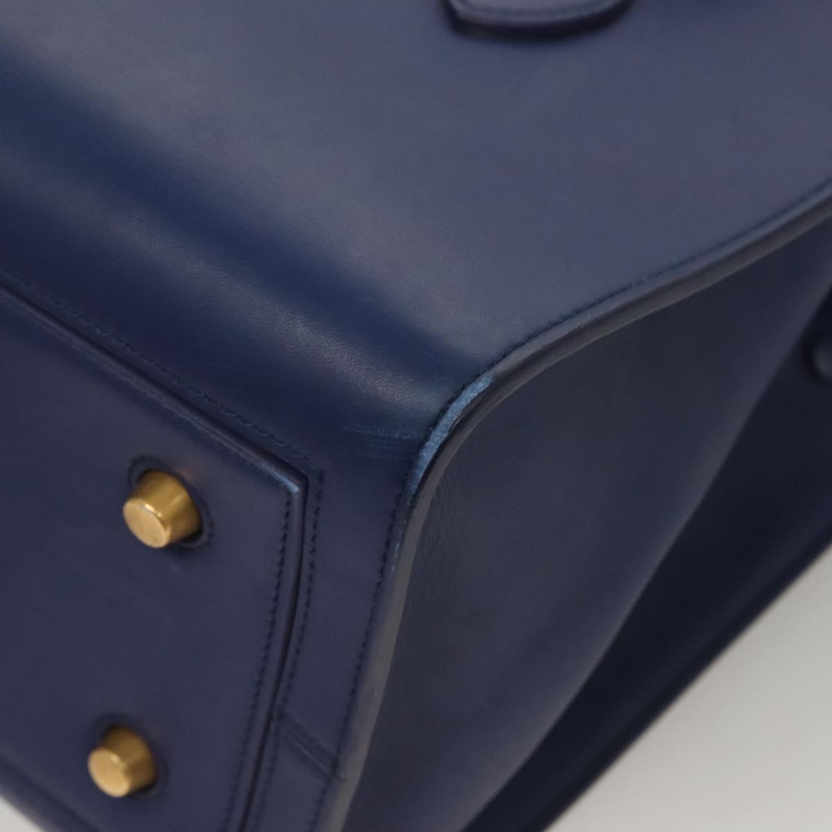 Céline Tie, Navy, Leather, handbag
