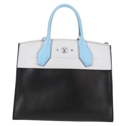 Louis Vuitton Steamer, Black, Leather, handbag