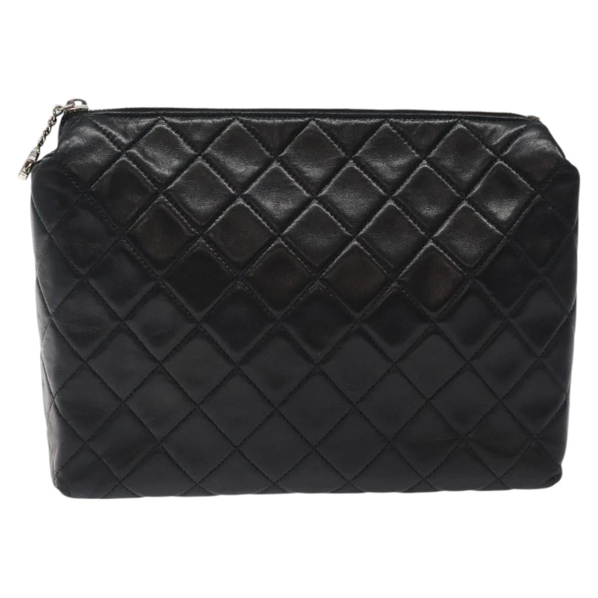 Chanel Timeless, Black, Leather, clutch
