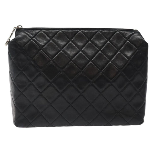 Chanel Timeless, Black, Leather, clutch