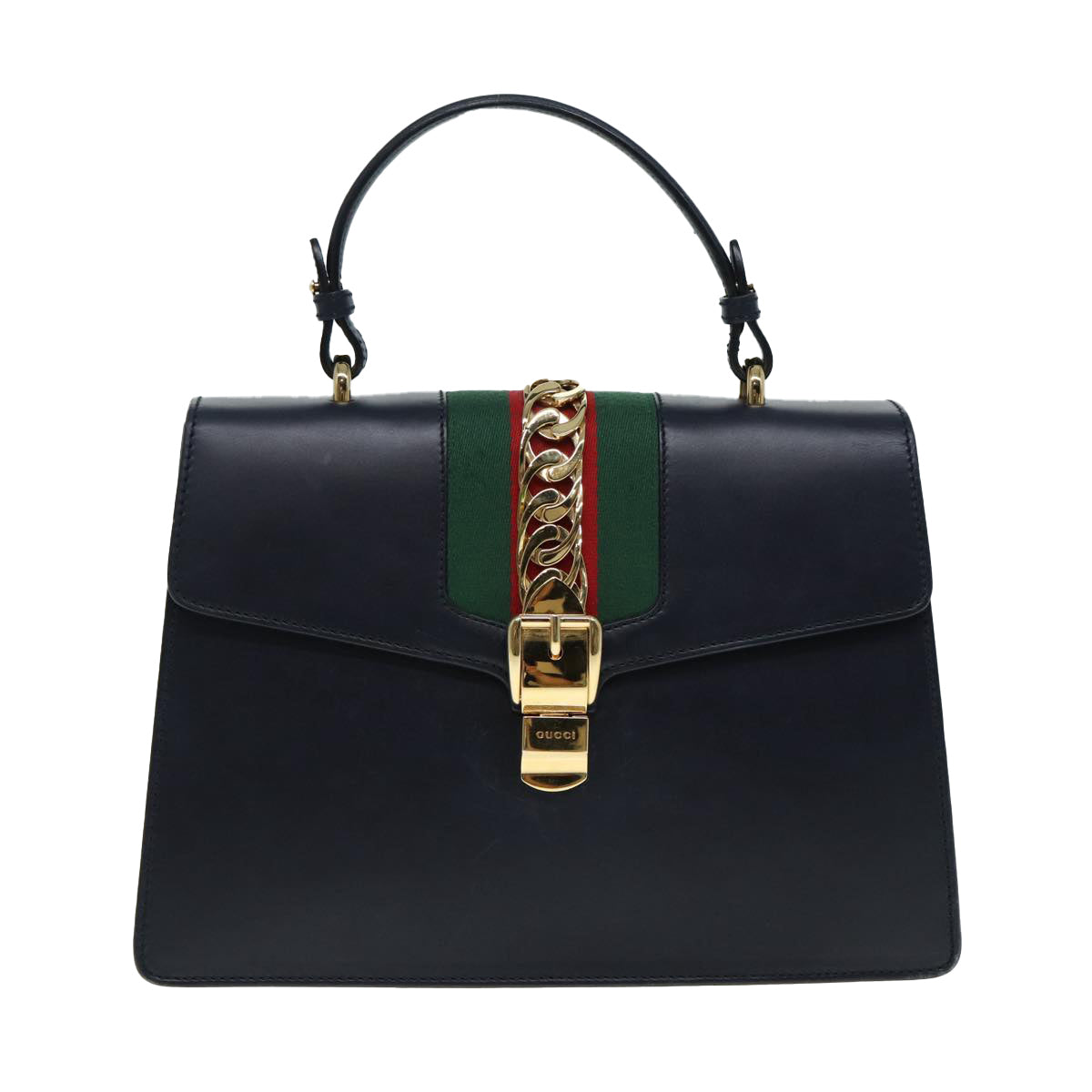 Gucci Sylvie, Black, Leather, handbag