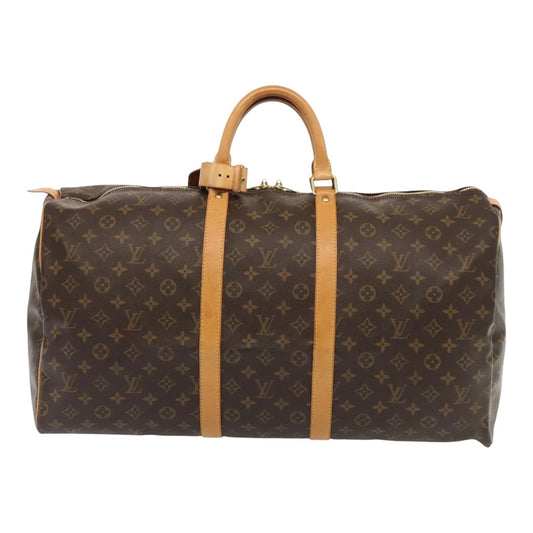 Louis Vuitton Keepall 55, Brown, Canvas, travel