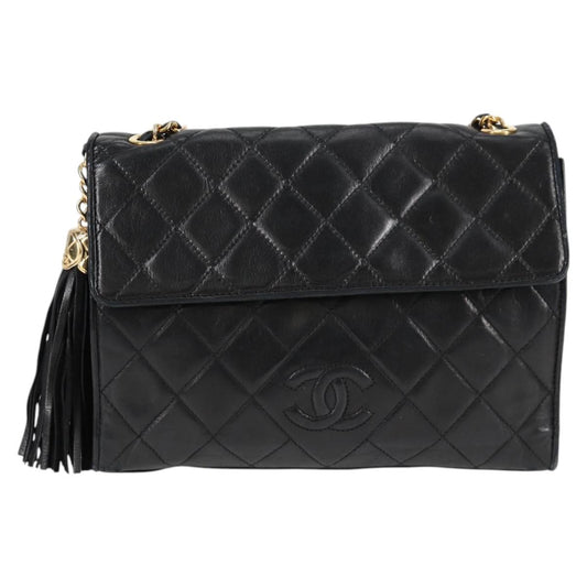 Chanel Coco Mark, Black, Leather, shoulder