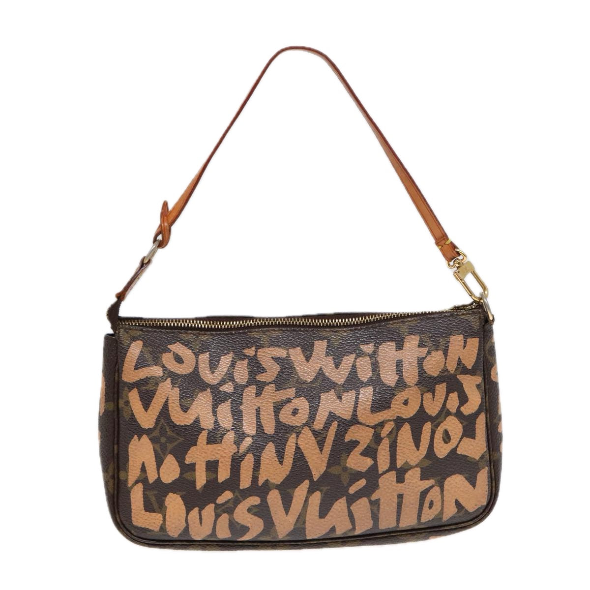 Louis Vuitton Pochette Accessoire, Brown, Canvas, clutch