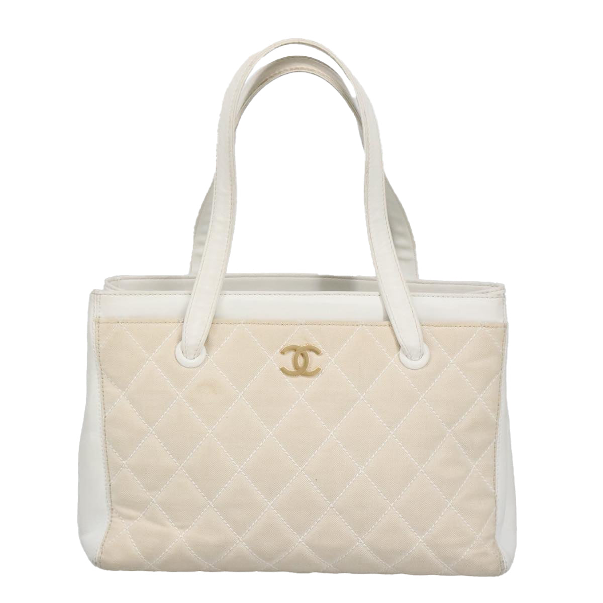 Chanel Coco Mark, Gold, Canvas, tote