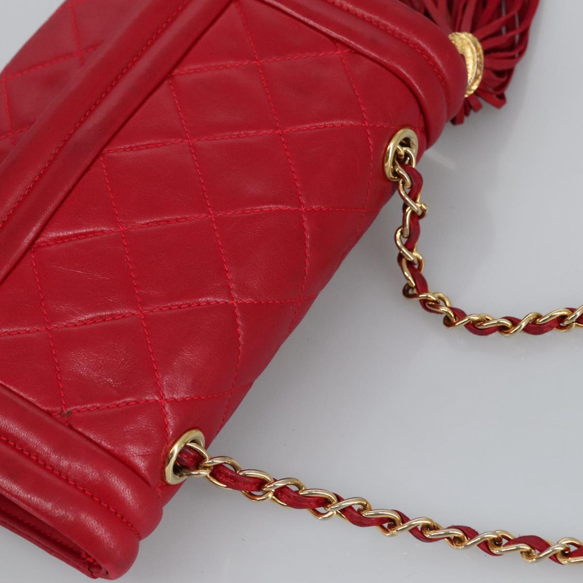 Chanel Cc, Red, Calfskin, shoulder