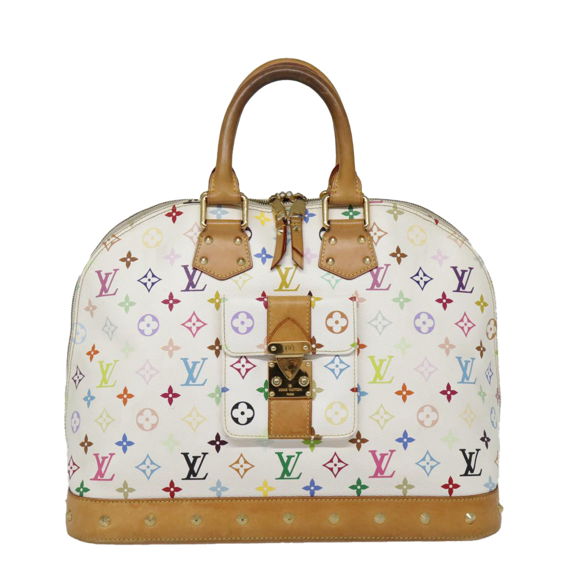 Louis Vuitton Alma, White, Canvas, handbag