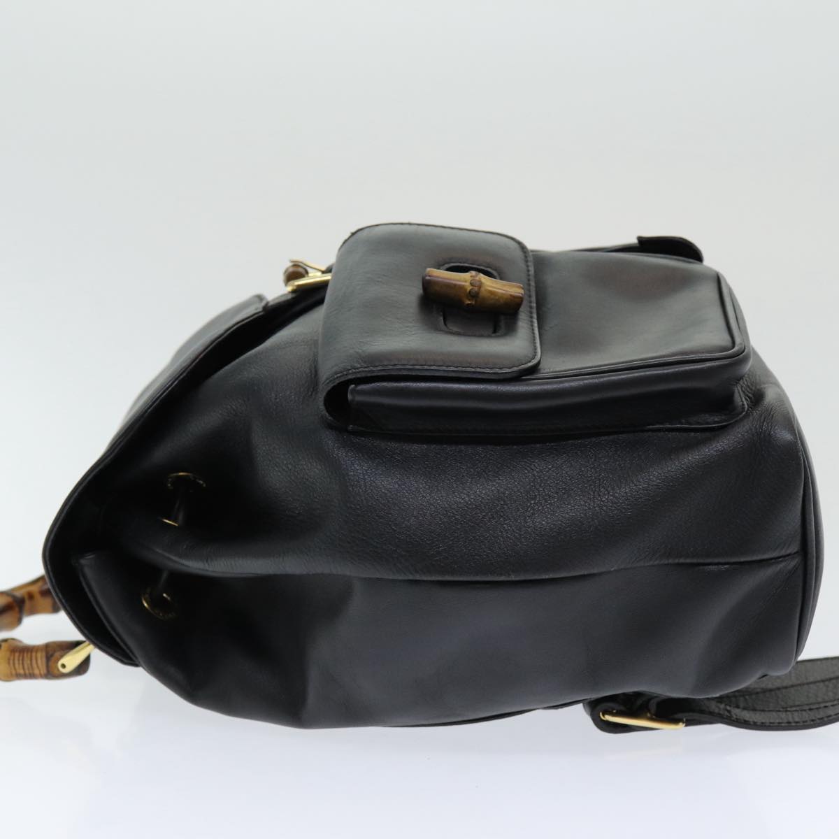 Gucci Bamboo, Black, Leather, backpack