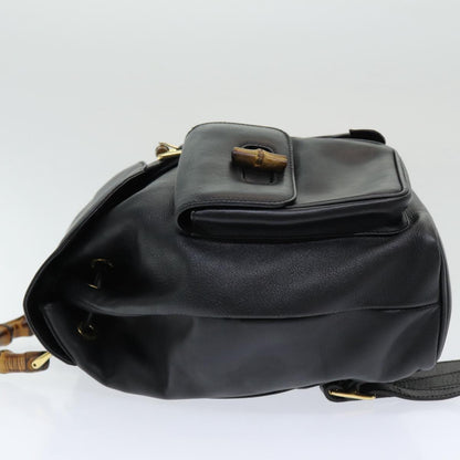 Gucci Bamboo, Black, Leather, backpack