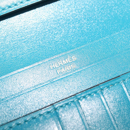 Hermès Béarn, Blue, Leather, wallet