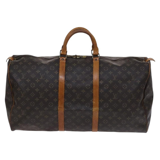 Louis Vuitton Keepall 60, Brown, Canvas, travel