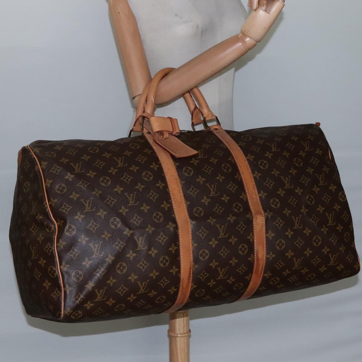 Louis Vuitton Keepall 60, Brown, Canvas, travel