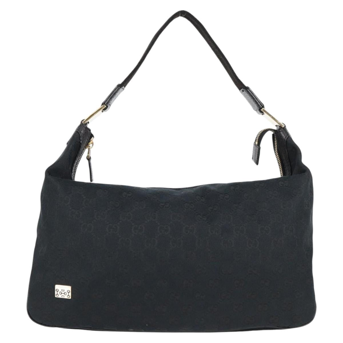 Gucci GG canvas, Black, Canvas, shoulder