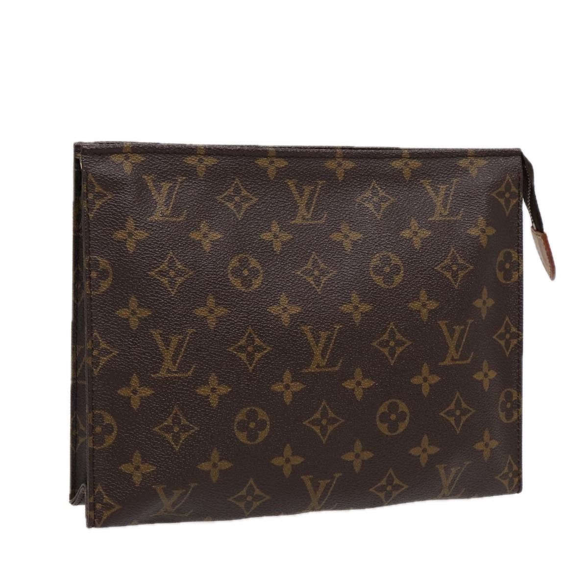 Louis Vuitton Poche Toilette, Brown, Canvas, clutch