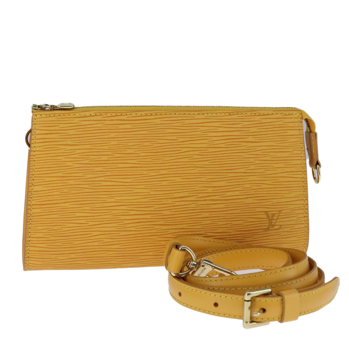 Louis Vuitton Pochette Accessoire, Yellow, Leather, clutch